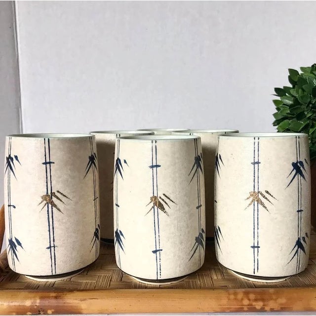 Chinoiserie 1960s Ceramic Chinoiserie Style Drinking Glasses- Set of 6 For Sale - Image 3 of 4