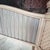 1970s Monumental Palm Beach Estate Grayish-Blue & Cream Bamboo Wall Mirror For Sale - Image 9 of 14