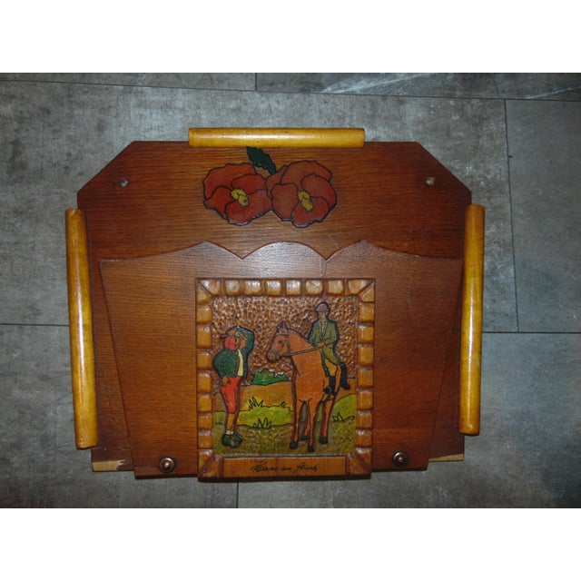 Brown Vintage Wooden Magazine Rack, 1950s For Sale - Image 8 of 8