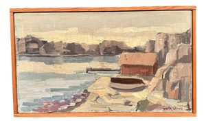 Gustaf Olsson, Seascape, 1950s, Oil Painting on Canvas, Framed
