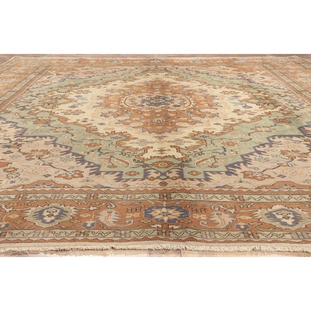 Camel Late 20th Century Vintage Turkish Rug - 10'02 x 12'05 For Sale - Image 8 of 9