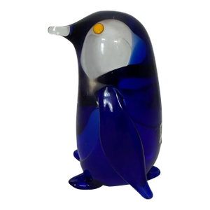 Mid 20th Century Cobalt Blue Penguin by Jaroslav Svoboda Studio Art Glass