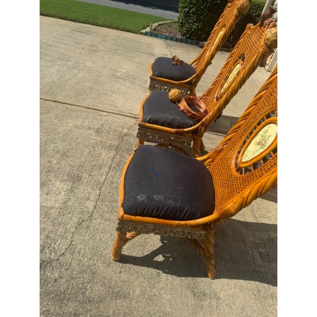 1990s 1990s Mackenzie Childs Vivaldi Ajiro Chairs Set of 6 For Sale - Image 5 of 11