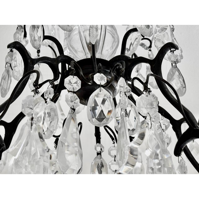 Late 19th Century French Louis XV Style Bronze and Crystal Chandelier For Sale - Image 10 of 18