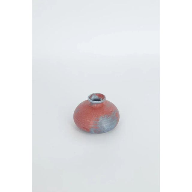 1960s Small Mid-Century Scandinavian Modern Collectible Two-Color Stoneware Vase, 1960s For Sale - Image 5 of 6