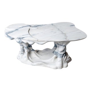 Marsili Handmade Coffee Table in White Marble by Manta For Sale