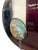 1970s Vintage Signed Stained Glass Round Panel With Abalone Shell, Hanging Wall Art Suncatcher For Sale - Image 5 of 12