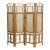 Vintage Chippendale Style Bamboo Four Panel Room Divider For Sale