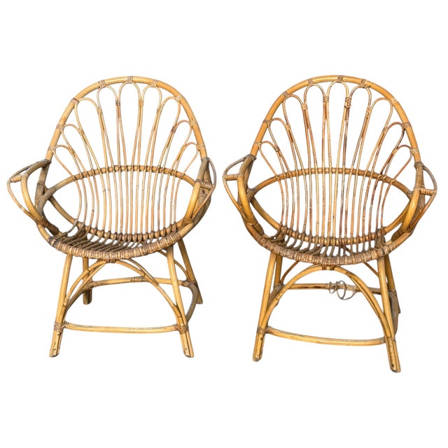 Vintage French Rattan Armchairs, 1960s, Set of 2 For Sale - Image 13 of 13