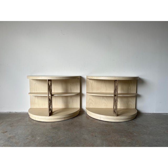 1980s Pair of Vintage Drexel Heritage Demi Lune Nightstands Chairish