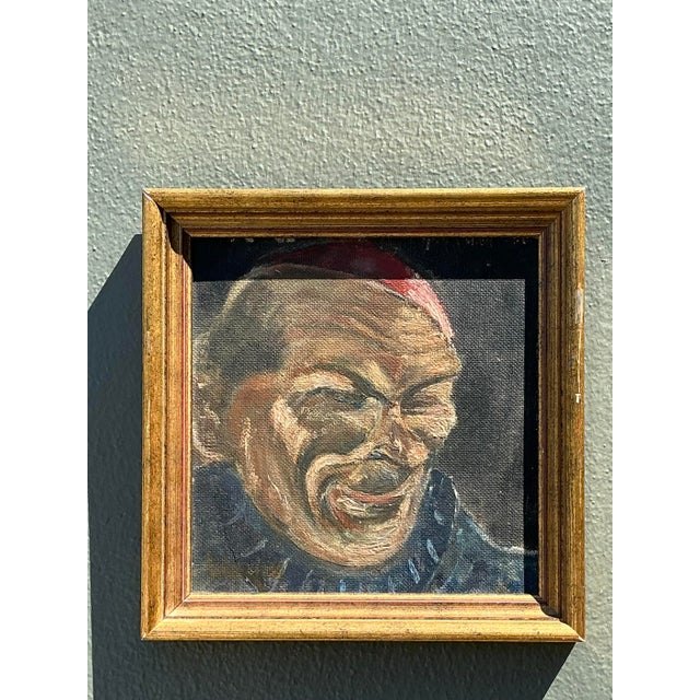 Figurative Vintage Original Oil Portrait of Man For Sale - Image 3 of 12
