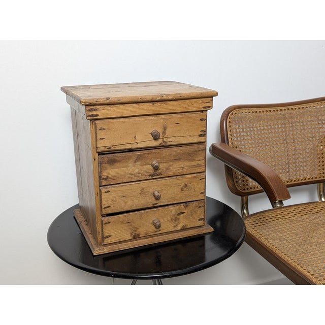 Brown Small Rustic Primitive Natural Pine Apothecary Chest, 1940s For Sale - Image 8 of 16