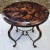 Metal Regency Style Round Faux Tortoise Iron Base Side Table For Sale - Image 7 of 8