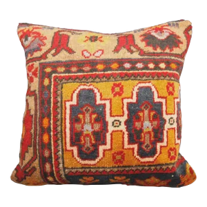 Contemporary Handmade Pillow Cover Made from Vintage Rug