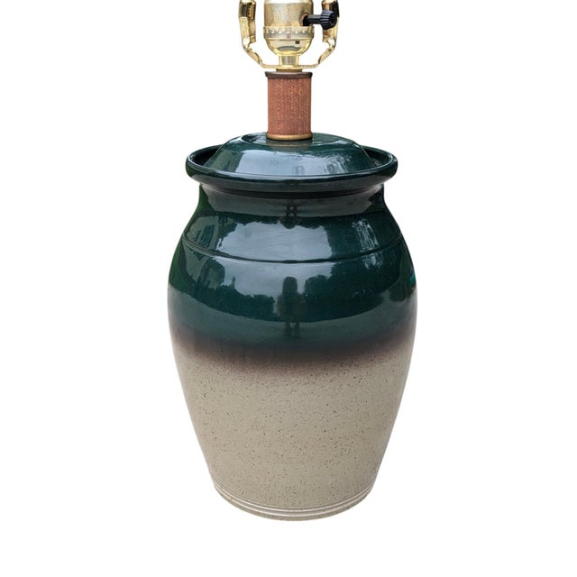 ** Please Read Entire Description ** Mid Century Studio Pottery Lamp with 3 different colors that blend into one another....
