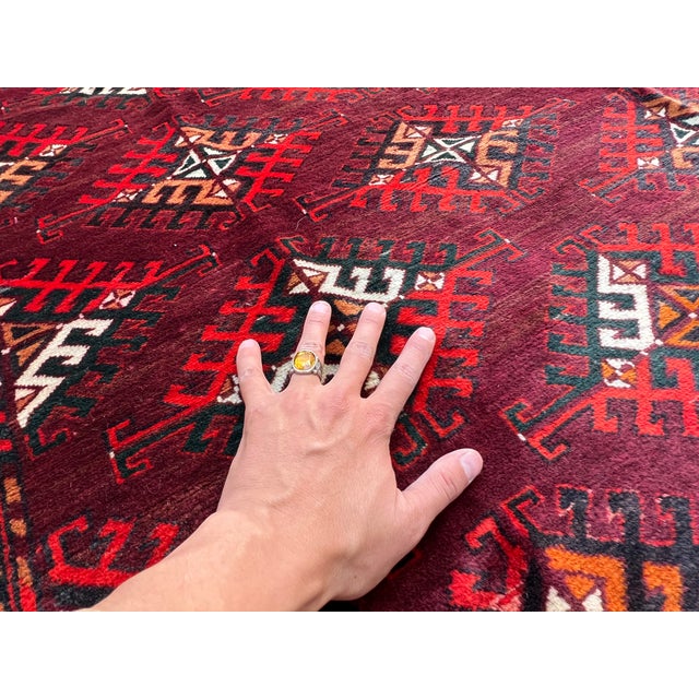 High-Quality Hand-Knotted Turkmen Yomut Wool Area Rug - 4'6" X 6'1" For Sale - Image 11 of 14