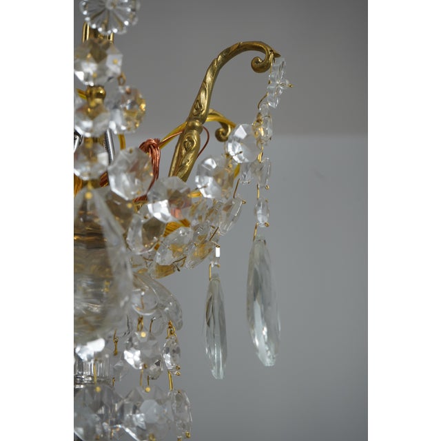 1980s French Style Crystal & Brass 12 Arm Chandelier For Sale - Image 9 of 12