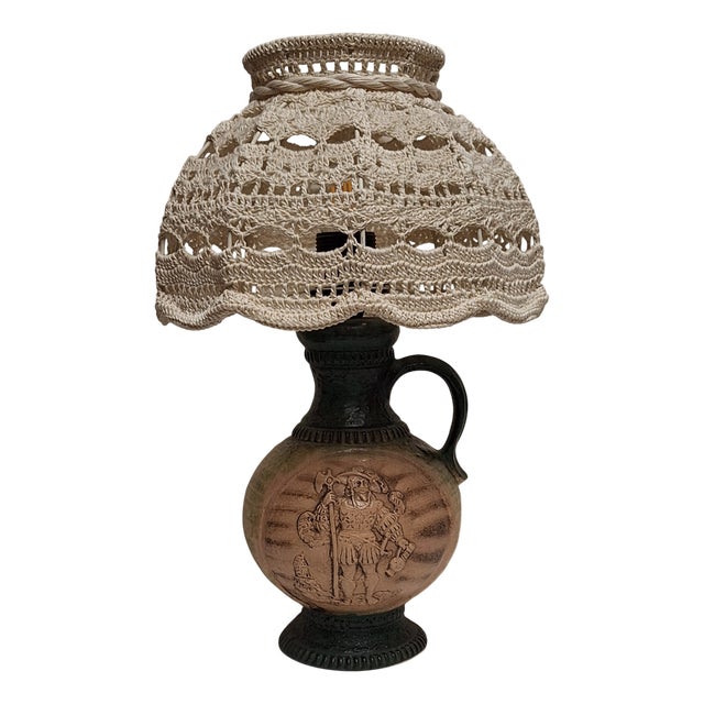 Vintage Table Lamp with Ceramic Base by Bewatt, 1970s For Sale