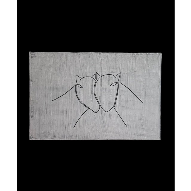 “Sisters” Organic Mineral on Linen Canvas by Susan Yin For Sale - Image 4 of 5