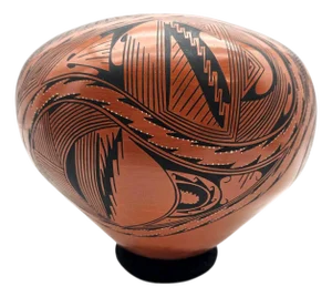 Signed Yolanda Quezada Mata Ortiz Polychrome Ceramic Vessel Casas Grandes 10"