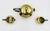 Metal 1950s Los Castillo Taxco Brass & Stone Inlaid Tea Set, Mexican Modernism - Set of 3 For Sale - Image 7 of 18