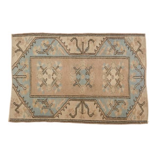 Vintage Small Oushak Rug - Muted Taupe For Sale