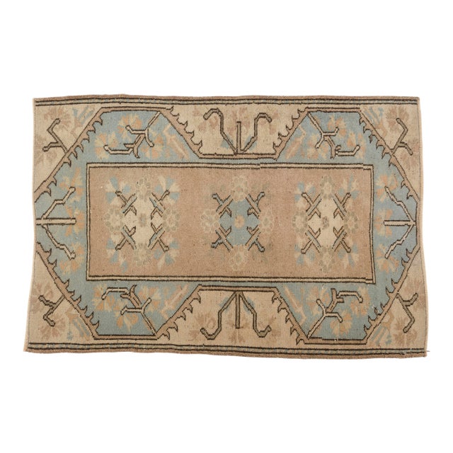 Vintage Small Oushak Rug - Muted Taupe For Sale