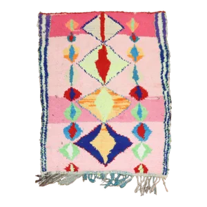 Wild Pink Vintage Moroccan Rug, 4' X 5'4''