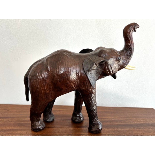 Ralph Lauren Vintage Brown Leather-Wrapped Lucky Elephant For Sale - Image 4 of 8