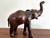 Ralph Lauren Vintage Brown Leather-Wrapped Lucky Elephant For Sale - Image 4 of 8