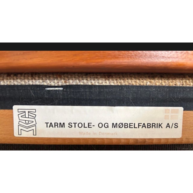 Authentic Danish Modern oversized teak rocking chair designed by Hans Wegner for Tarm Stole. . A beautiful and...