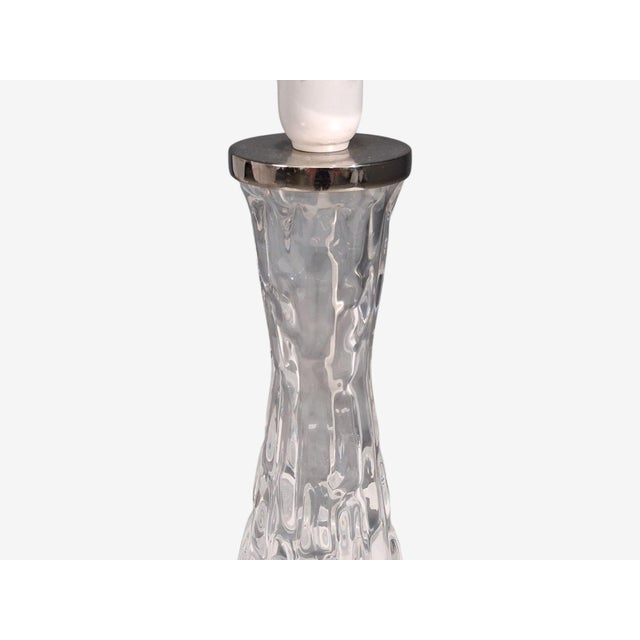 White 1960s Mid Century Modern Carl Fagerlund, Table Lamps, Textured Glass, Chrome For Sale - Image 8 of 12