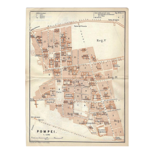 Antique Map of Pompeii Italy