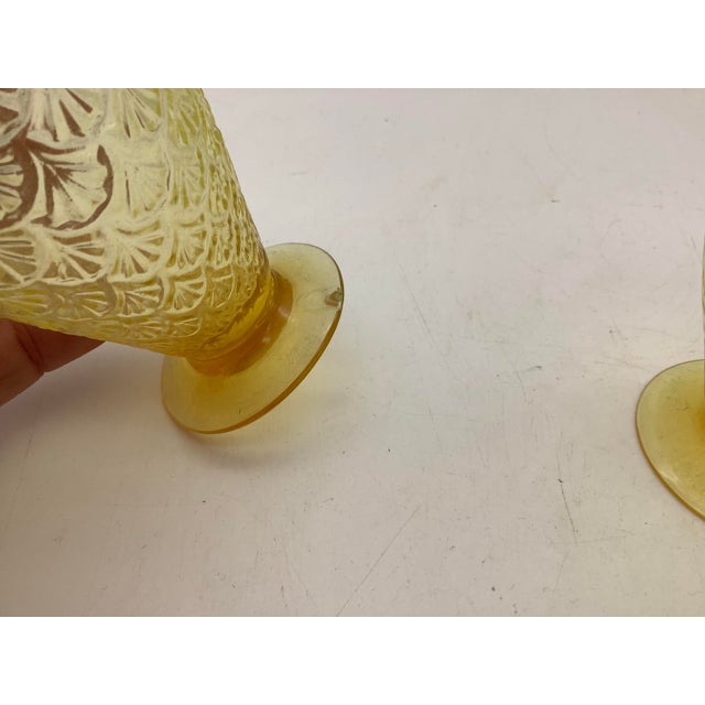 Early 20th Century Yellow Uranium Glass Set 2pc For Sale - Image 4 of 9