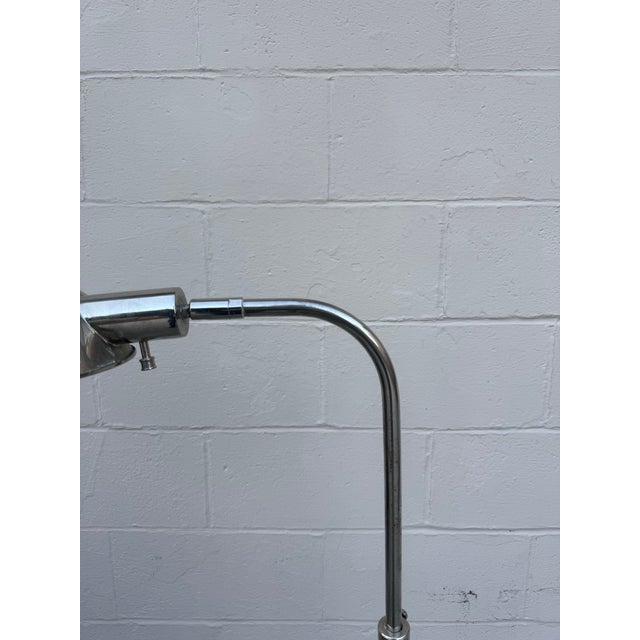 Mid-Century Modern Vintage 1970s Mid Century Modern Attributed to Koch & Lowy Chrome Pharmacy Floor Lamp, Adjustable Reading Light For Sale - Image 3 of 11