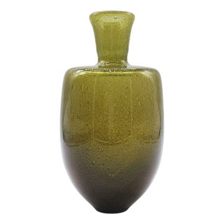 Olive Green Pulegoso Sommerso Glass Vase by Carlo Scarpa for Venini, Italy, 1960s For Sale