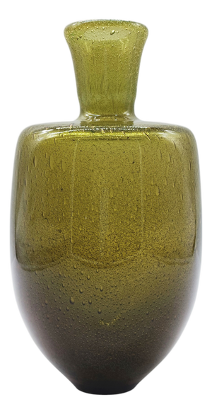Olive Green Pulegoso Sommerso Glass Vase by Carlo Scarpa for Venini, Italy, 1960s