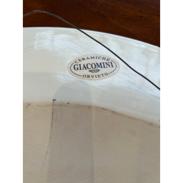 1950s Large Oval Italian Giacomini Ceramic Platter Wall Art For Sale In Philadelphia - Image 6 of 8