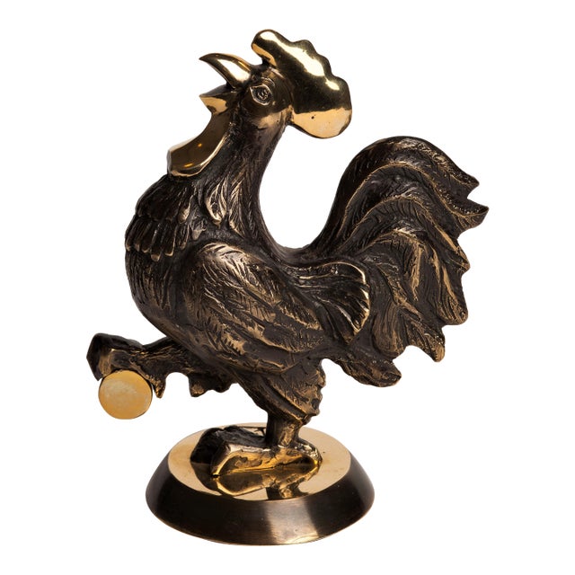 Rooster Art Deco Bronze Sculpture For Sale