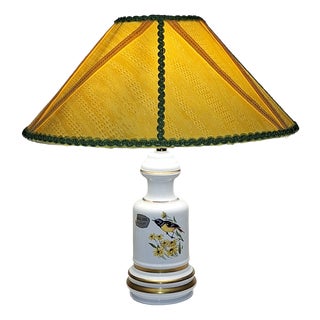 Vintage Belgian Table Lamp with White Porcelain Base, 1970s For Sale