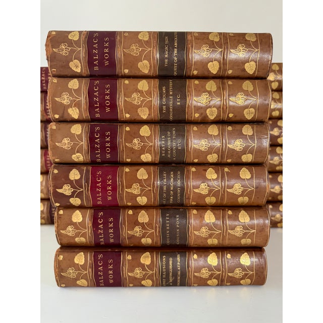 Early 20th Century Antique Leather Bound Balzac Books, Set 18 For Sale - Image 5 of 18