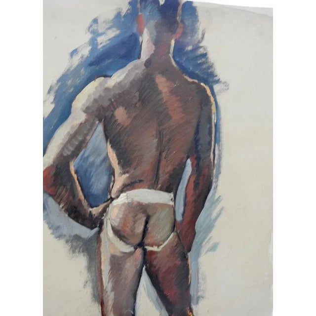 Robert Whitmore Oil Painting on Canvas of Partially Nude Male For Sale In Nashville - Image 6 of 8