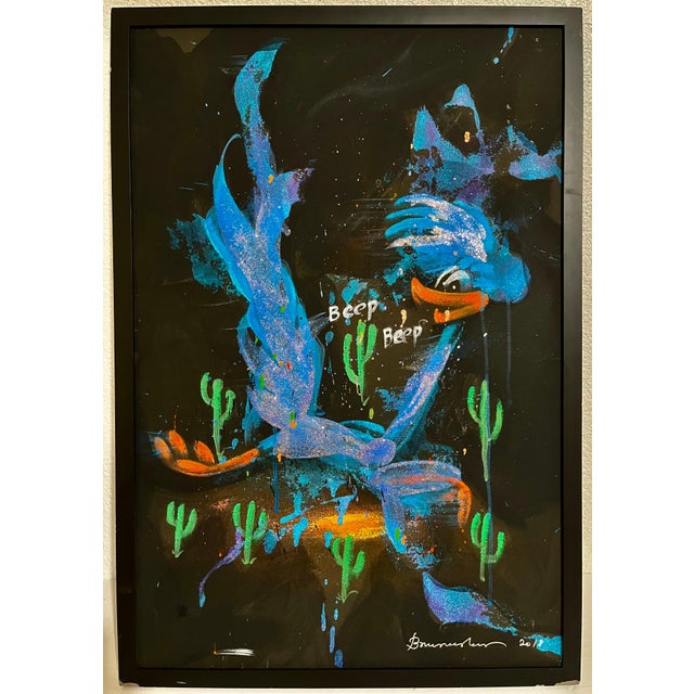 Bruce Helander Road Runner (Beep, Beep) Mixed Media Artwork Hand signed and dated This is a unique work and is not...