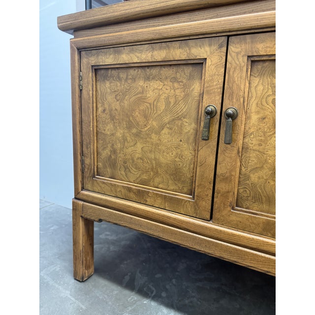 Mid 20th Century Burl Walnut Four Door Sideboard Credenza by Thomasville For Sale - Image 9 of 12