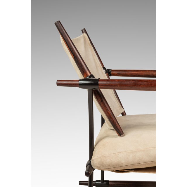 Rare Pair (2) of Restored Stokke "Stick" Chairs in Suede & Rosewood by Jens H. Quistgaard for Nissen Langaa, Denmark, C. 1960s For Sale - Image 15 of 18