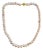 Pink Pearl Single Strand Necklace With 14k Yellow Gold Clasp For Sale