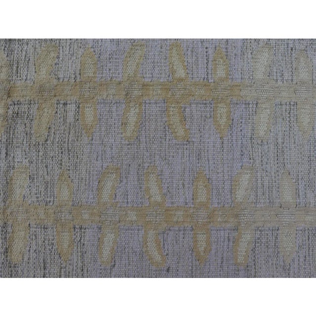 Measures: 2'10 x 12'3 Modern Scandinavian Flat Weave Runner in Soft Ivory and Muted Gray 2'10 x 12'3. Keivan Woven Arts /...