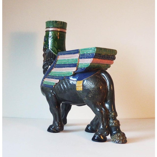 Ceramic Lamassu Ceramic Vase by Gerbing and Stephan For Sale - Image 7 of 13