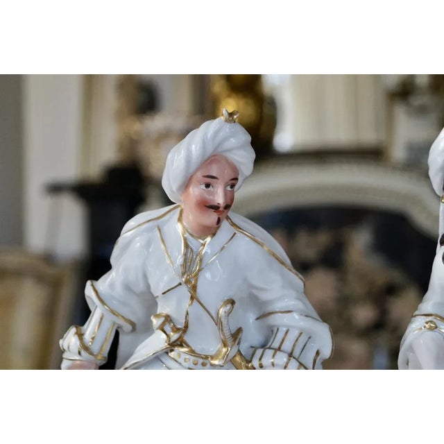 Ceramic Antique French Paris Porcelain Porte Plume Statues for Ink Pens, 1835, Set of 2 For Sale - Image 7 of 11