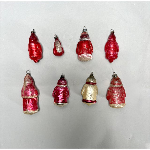 Collection of 8 Antique German Mercury Glass Santa Claus Christmas Ornaments, C. 1920–1940 For Sale - Image 18 of 18
